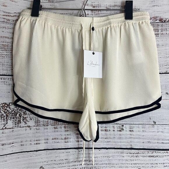 L Academie shorts Womens Sz small Silk Chiffon Elastic waist band Pull on New - Picture 4 of 12